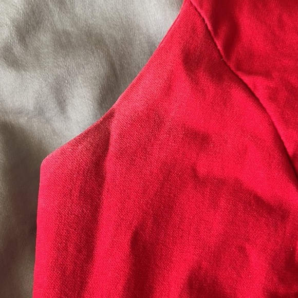 Solemio red flare low cut party mini dress - Picture 11 of 12